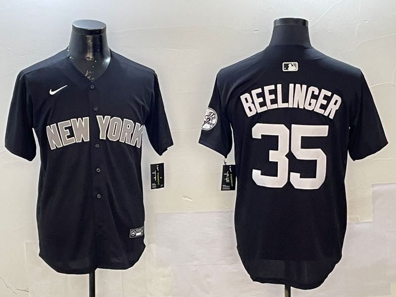 Men New York Yankees #35 Beelinger Black Game Nike 2025 MLB Jersey style 1->new york yankees->MLB Jersey